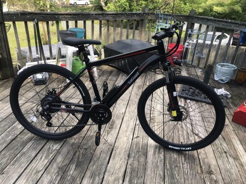 TotGuard Electric Bike, 27.5" Electric Bike for Adults 500W Ebike 21.6MPH Adult Electric Bicycles Electric Mountain Bike,48V 10Ah Removable Lithium Battery,Shimano 21S Gears,Lockable Suspension Fork photo review